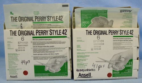 90 Pkgs/Pairs Ansell &#034;The Original Perry Style 42&#034; Surgical Gloves #5711101