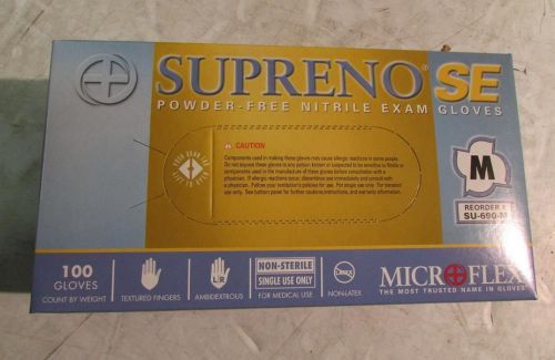 Lot of (10) Microflex SU690M Supreno SE Nitrile Glove Medium PF Blue 100PK