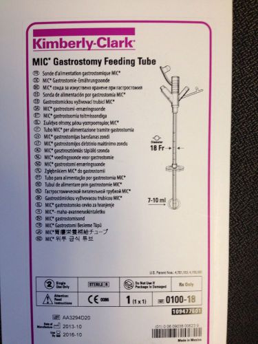 Kimberly Clark MIC Gastrostomy Feeding Tube 18Fr