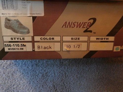 Answer 2 Men&#039;s Comfort Shoe Therapeutic size 10.5 MD  Black # 556-110 Velcro