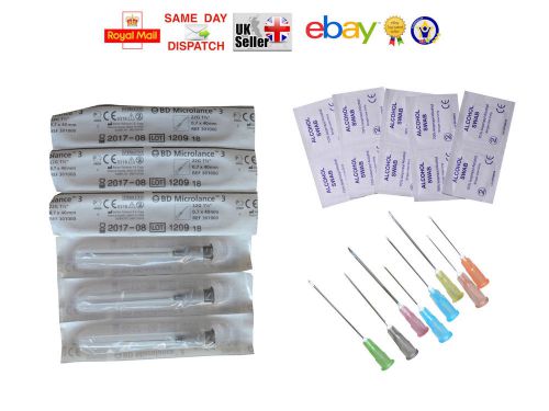 10 15 20 25 30 40 50 bd needles + swabs 22g 0.7x40 black ink fast shipp cheapest for sale