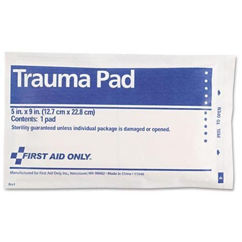 First aid only 9&#034; trauma pad - 5&#034; x 9&#034; - 1pad - white (5012_40) for sale