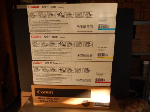 Canon gpr-11 toner 1-yellow, 1- black, 1-cyan, 1-black drum  nib, oem for sale