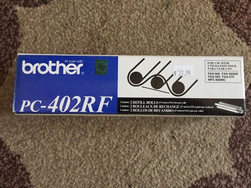 GENUINE BROTHER PC-402RF FAX REFILL ROLLS / FILM 2 ROLLS - 1 BOX