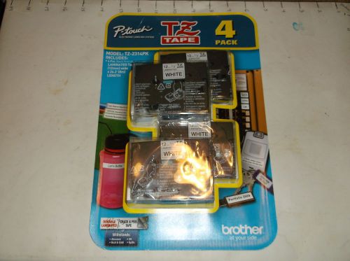 Brother TZ Label Tape 4 pack # TZ2314PK - 4 pack black print on white tape