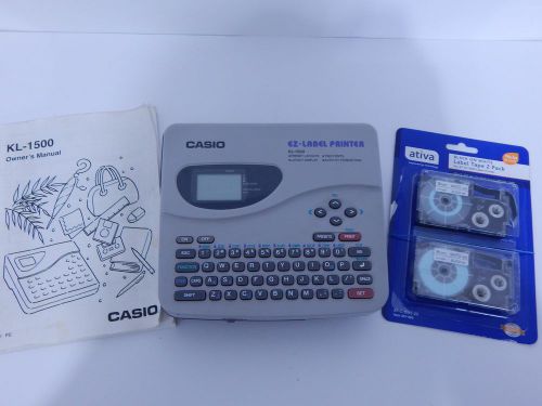 Casio EZ Label Printer Lot w/ 2 pack Label Tape Black on White