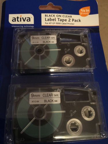 Ativa Black on Clear Label Tape 2 Pack