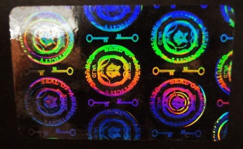 Hologram overlays horizontal shield and key overlay id cards - lot of 25 for sale