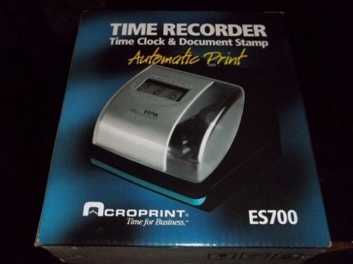Acroprint ES700 Time Recorder, time clock and document stamp BRAND NEW!
