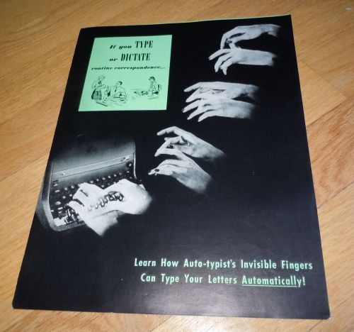 1952 AUTOTYPIST Brochure AMERICAN AUTOMATIC TYPEWRITER CO.