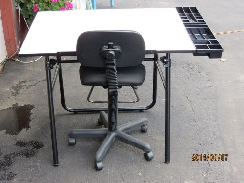 30 X 42 DRAFTING/ARTIST FULLY ADJUSTABLE TABLE &amp; HIGH CHAIR
