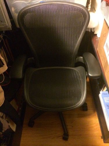 Aeron® by Herman Miller® Chair Size B Lumbar Graphite Pellicle True Black