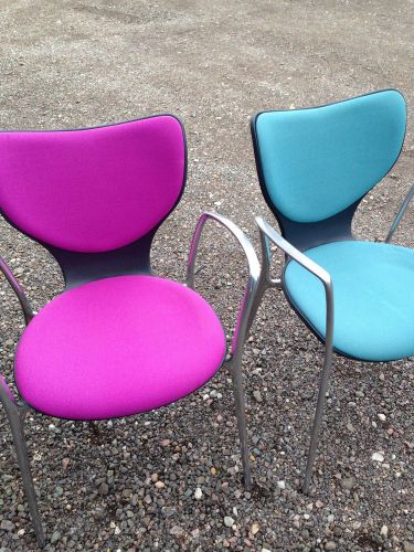 Board Room- Retro Office ChairS / Industrial - Pink/ Turquoise / Purple Metal