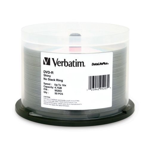 Verbatim 95203 dvd recordable media - dvd-r - 16x - 4.70 gb - 50 pack for sale