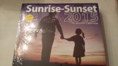 16 MONTH 2015 WALL CALENDAR SUNRISE SUNSET WITH 250 REMINDER STICKERS 11&#034; x 12&#034;