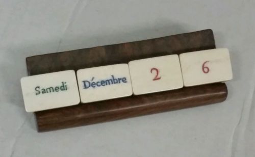 Handmade Desk Calendar Made from Stone &amp; Wood. From Vietnam. French. Steampunk
