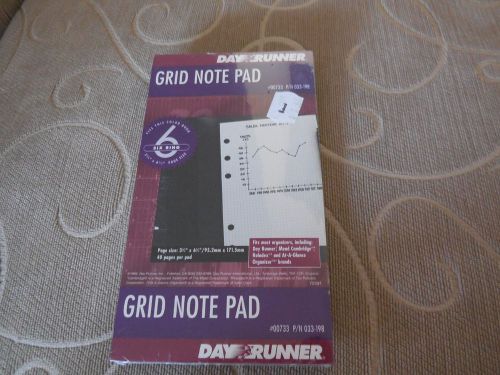 DAY RUNNER Grid Note Pad - 3-3/4&#034; x 6-3/4&#034; - 6 ring - 40 Pages - New in Package