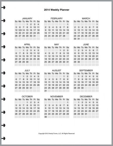 2014-15 Planner Refill 15 Month 2 Pg/Week Calendar 8.5x11 Levenger Staples ARC