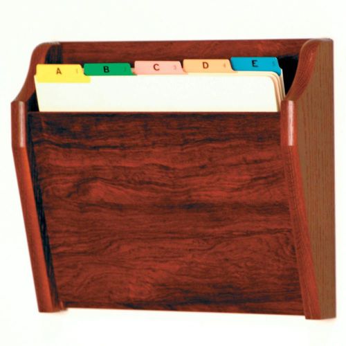 Wooden Mallet Single Tapered Bottom File Holder, Letter Size, Mahogany
