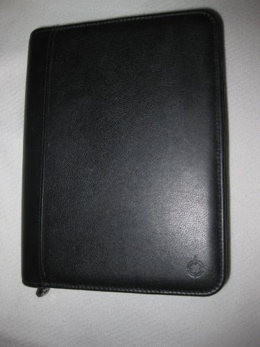 Classic 2&#034; Rings Black LEATHER FRANKLIN COVEY ZIPPER Planner/Binder 19697.431