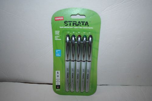 New 1pck Staples STRATA Liquid Rollerball Pen extra fine conical tip 0.5mm