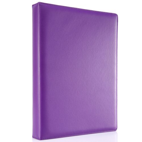 Business gifts a4 pu leather name card folder 4 ring binder card organizer 1540 for sale