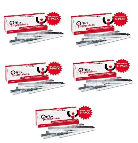 Office impressions standard staples 5,000 count 5 pack (25,000) w/free shipping! for sale
