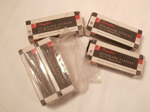 5 boxes swingline standard staples s.f.-1 sharp point for sale