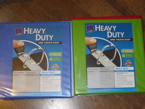 Lot of 8 new 1.5&#034; avery® heavy-duty one touch ezd view binder assorted colors for sale