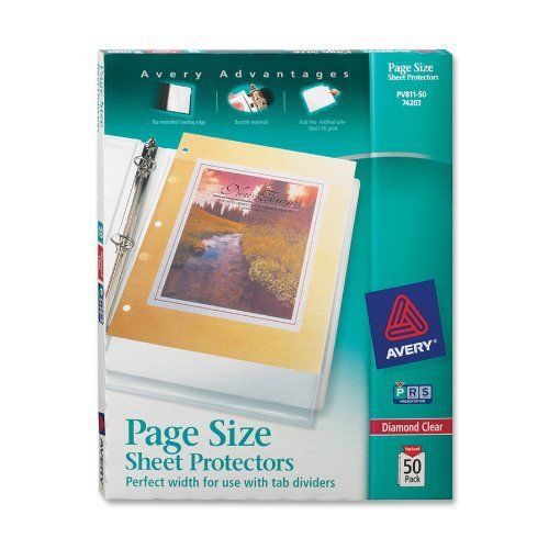 Avery Diamond Clear Page Size Sheet Protectors, Acid Free, Box of 50 (74203) New