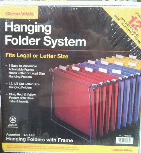 NIB adjustable metal Hanging file system with folders. Hanging folder system