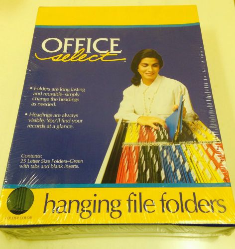 Office Select Letter Size Hanging File Folders Standard Green Legal 25 count