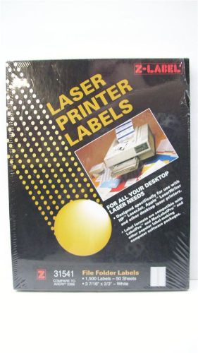 New Z-Label Laser Printer Labels #31541 white 1500 Labels NISB