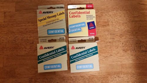 4 Boxes of Avery blue Confidential Adhesive Special Message Labels