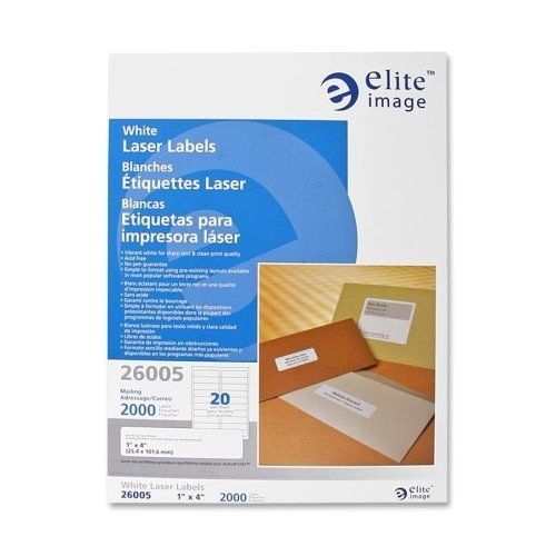 Elite Image Mailing Laser Label - 1&#034; Width X 4&#034; Length - 2000 / Pack (eli26005)
