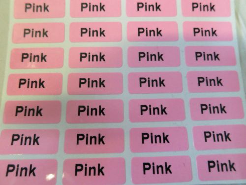 300 pink glossy customized waterproof name stickers labels 0.9 x 2.2 cm tags for sale