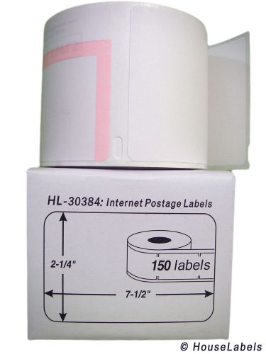 100 rolls of 2-part internet postage labels fits dymo® labelwriters® 30384 for sale