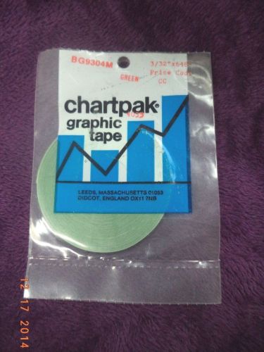 CHARTPAK GREEN GRAPHIC TAPE ~ BG9304M ~ 3/32&#034; x 648&#034;