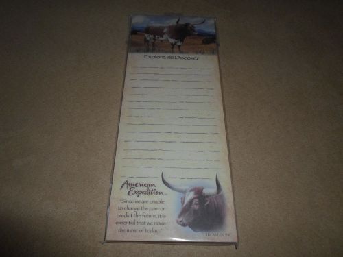 American Expedition &#034;The Longhorn&#034; Magnetic Note Pad~9&#034; X 3 1/2&#034;, NEW IN PACKAGE