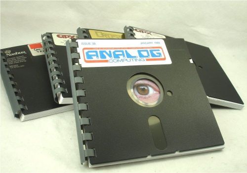 5 pack - black recycled 5.25 floppy diskette disk notebooks great geek gift for sale