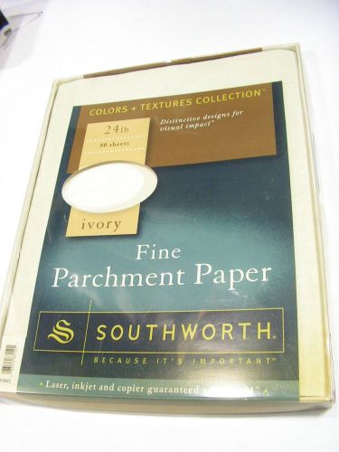 Pack 24 lb south worth ivory fine parchment paper, 80 sheets for sale