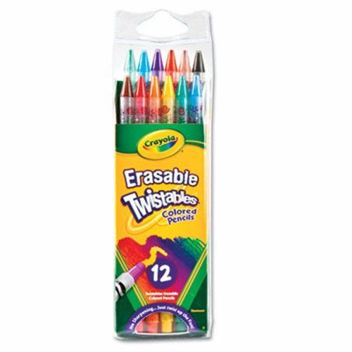 Crayola Twistables Erasable Colored Pencils, 12 Assorted Colors/Pack (CYO687508)