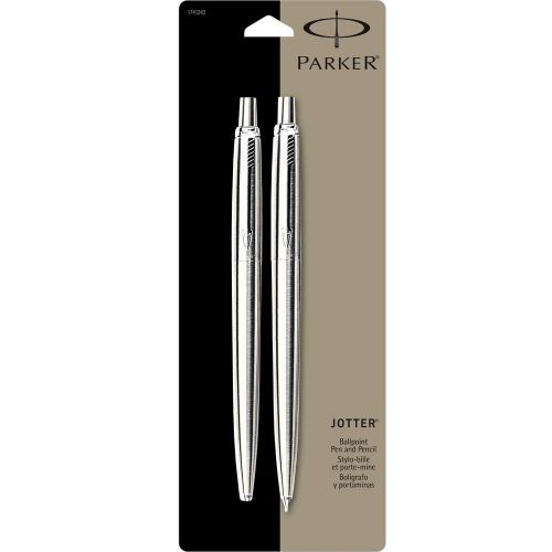 Parker Jotter Stainless Pen &amp; Pencil Set (Parker 1741243) - 1  Set Each