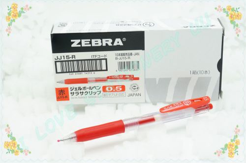 ZEBRA SARASA JJ15 COLOR EASY CLIP GEL PEN 0.5mm 10 PIECE BOX (RED)