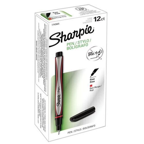 Sharpie Pen Permanent Marker Pen Fine Point Red 1 Box