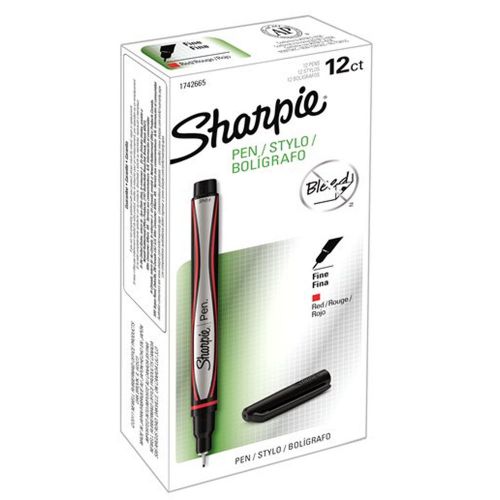 Sharpie pen permanent marker pen fine point red 1 box for sale