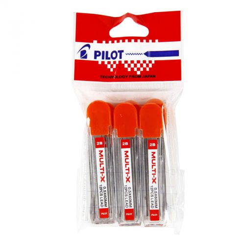 6 x PILOT Hi-polymer 2B Mechanical Pencil Leads Refill 0.5 mm Leads (12 pcs)