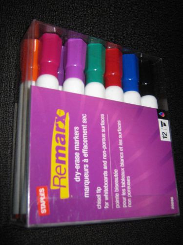 Staples Remarx-dry erase markers-Chisel Tip-New 12 Pack-&#034;New&#034;