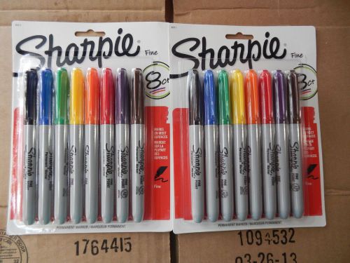 Sharpie Fine Point Permanent Markers 16 Count New, Assorted colors, 2 Packs Of 8