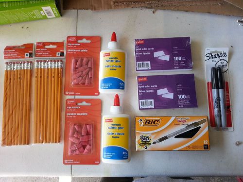 School supply Office supplies, Pencil, Marker, Pen, Cap Eraser, Ruled index card
